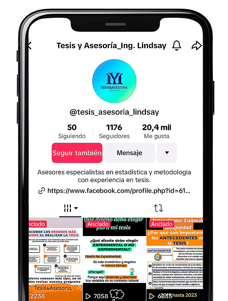 Feed de TikTok de Tesis Asesoría Lindsay